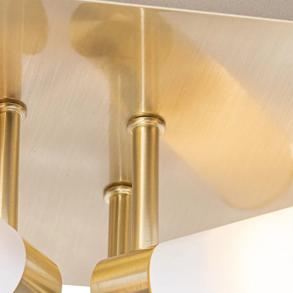 Moderné stropné svietidlo do kúpeľne mosadzné 4-žiarovkové IP44 - Bath