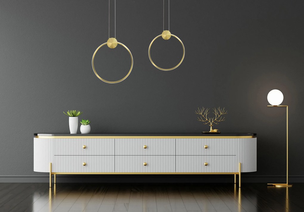 Toolight Toolight, LED stropné svietidlo 40cm 17W 4000K APP1396-CP, zlatá lesklá, OSW-00954