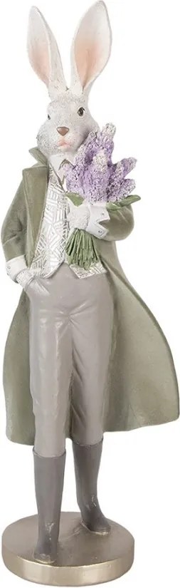 Decorative Figurine Rabbit 17x15x53 Cm White Plastic - 17*15*53 cm