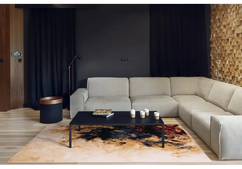 Vlnený koberec 160x240 cm Burst dark beige – Agnella