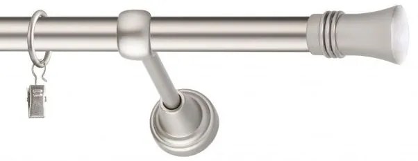 Dekorstudio Chrómová matná jednoradová garniža CAPRI 19mm Dĺžka: 140cm, Typ uchytenia: Držiak modern, Typ príslušenstva: Bez príslušenstva