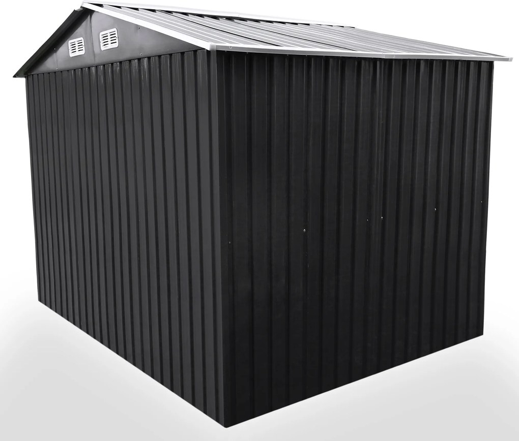 Záhradný domček BestBerg BBSH-608A / 5,3 m² / 205 x 257 x 202 cm / antracitová/biela