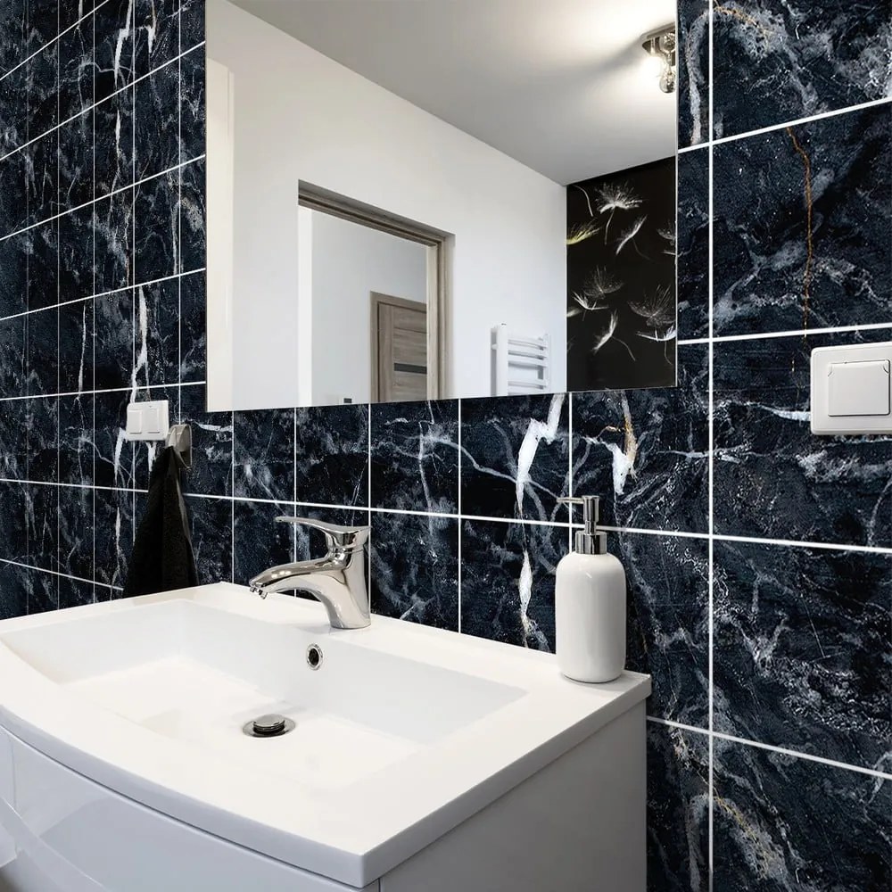 Súprava samolepiek na kachličky 24 ks 15x15 cm Marble Tiles Florencia - Ambiance