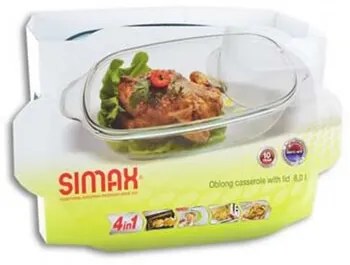 Simax Pekáč sklo obdĺžnik 36,5x21x13,5 cm veko