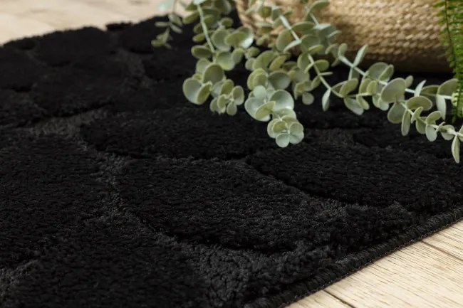 Kúpeľňový koberček SUPREME STONES kamienky, čierny