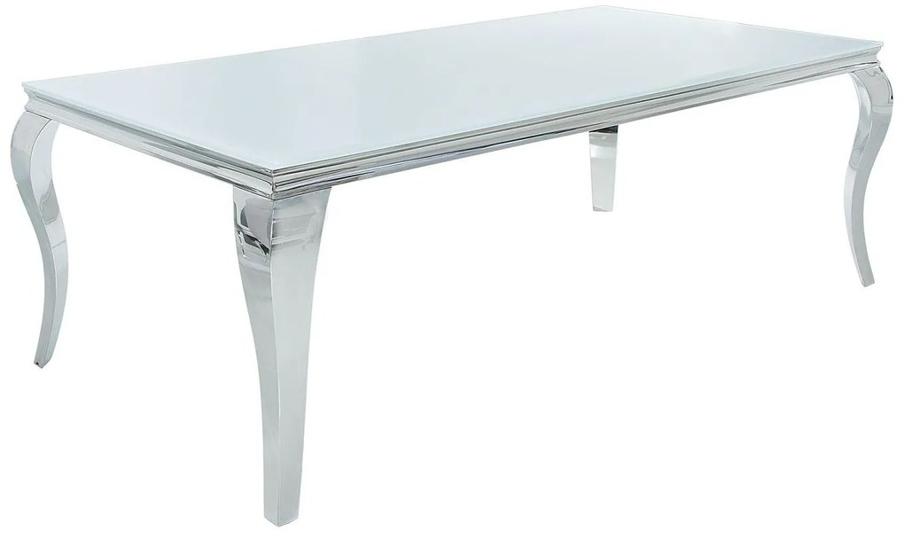 Jedálenský stôl Rococo 180 cm biela / strieborná - Skladom na SK
