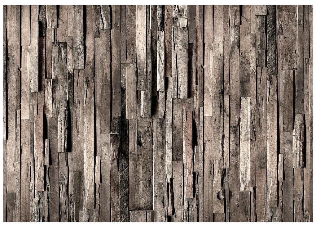 Artgeist Fototapeta - Wooden Curtain (Dark Brown) Veľkosť: 100x70, Verzia: Premium