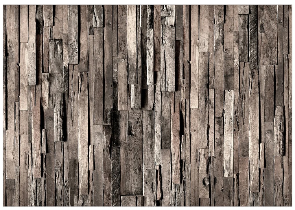 Artgeist Fototapeta - Wooden Curtain (Dark Brown) Veľkosť: 300x210, Verzia: Premium