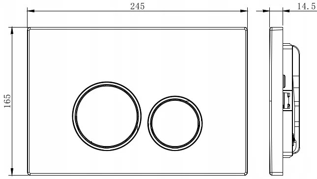 Ovládacie tlačidlo Splachovadlá - biele / chrómové - dvojčinné - plastové - typ D, 600500
