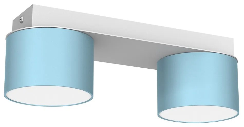 Stropné svietidlo Dixie, 2x modré kovové tienidlo, w