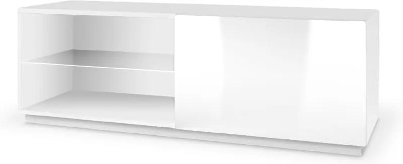 HALMAR Livo 120S tv stolík biela / biely lesk