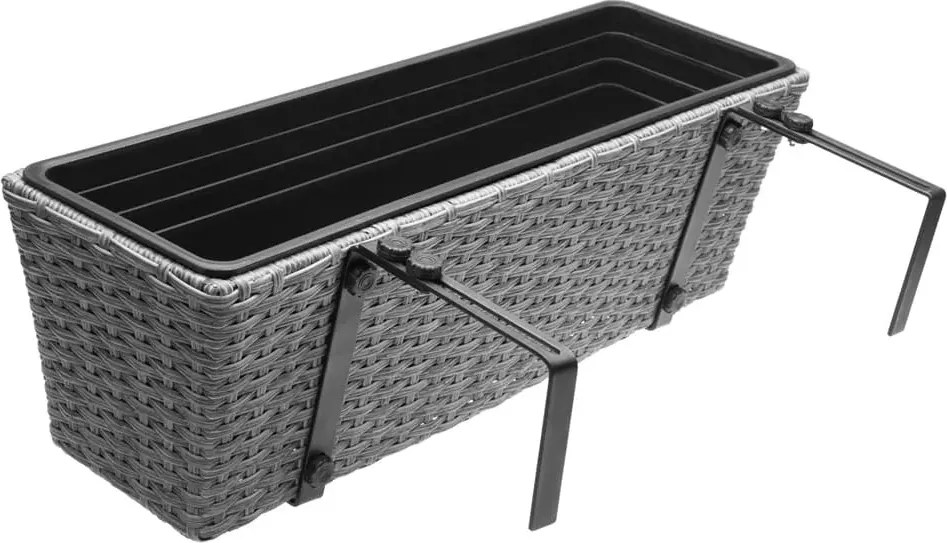 Závěsný balkonový květináč s vnitřní vložkou Plantero šedý