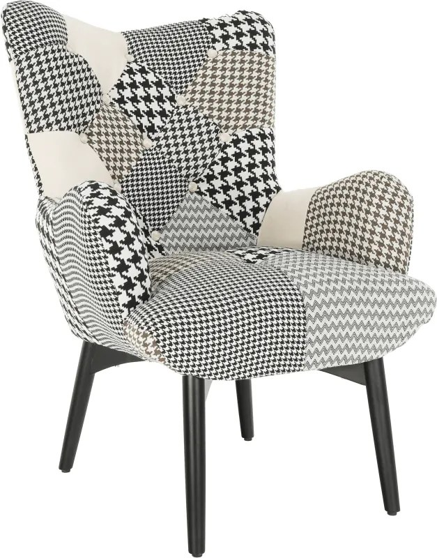 Dizajnové kreslo, látka patchwork, PEPITO NEW TYP 4