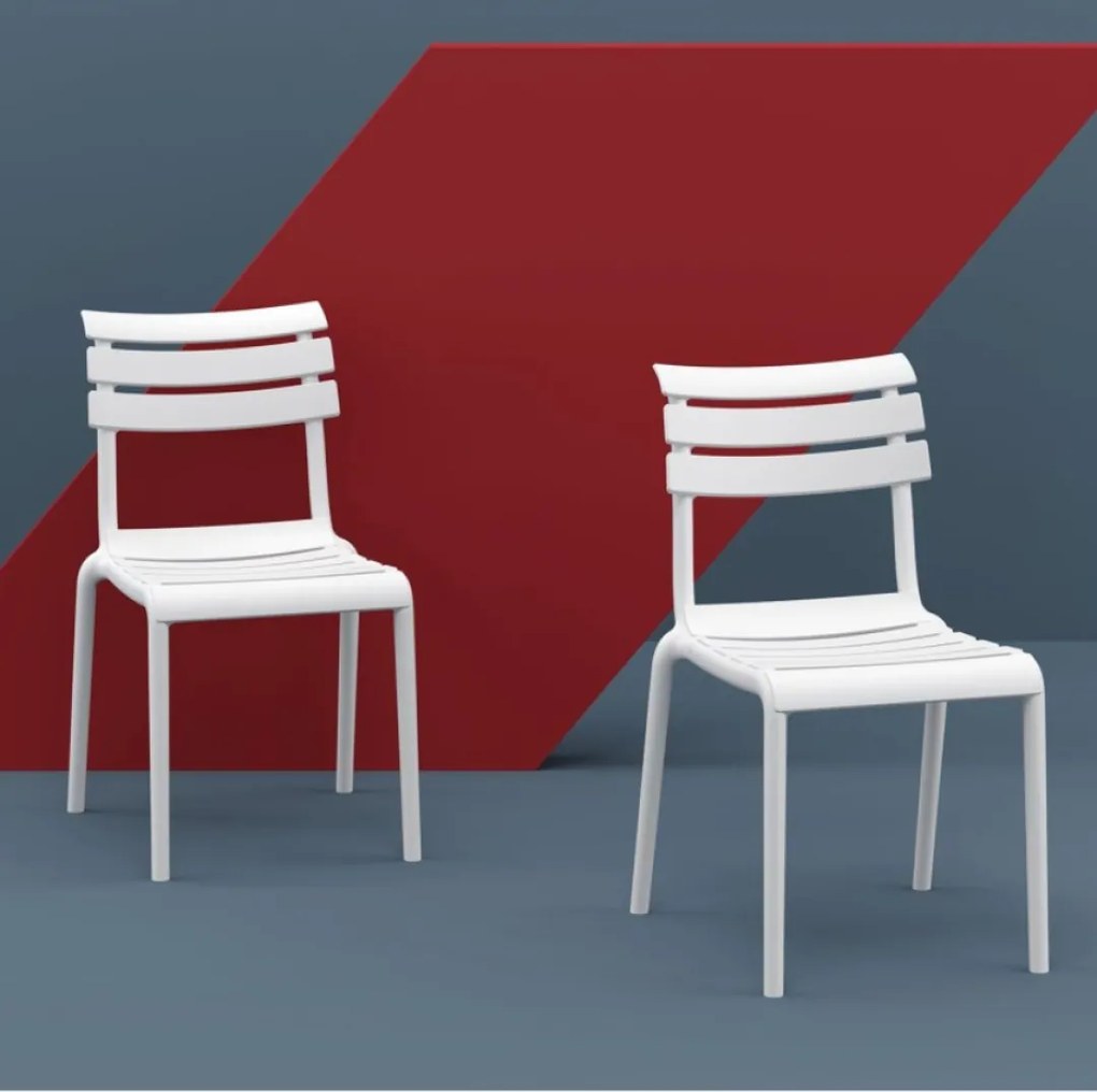 HELEN záhradná stolička bez podrúčok white