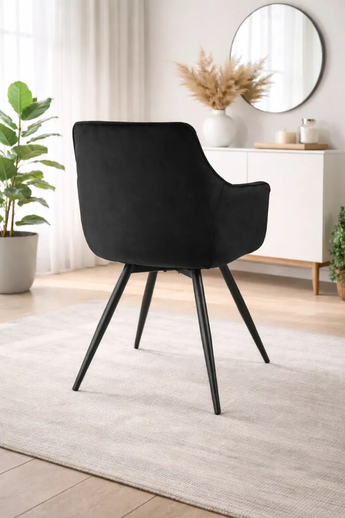 JEDÁLENSKÁ OTOČNÁ STOLIČKA INGE ČIERNA