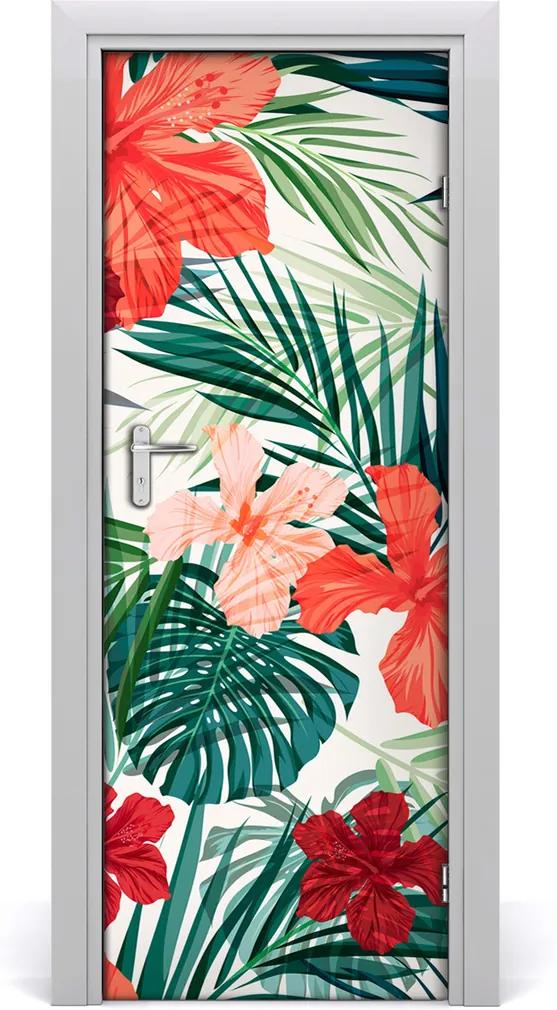 Samolepiace fototapety na dvere  havajskej kvety