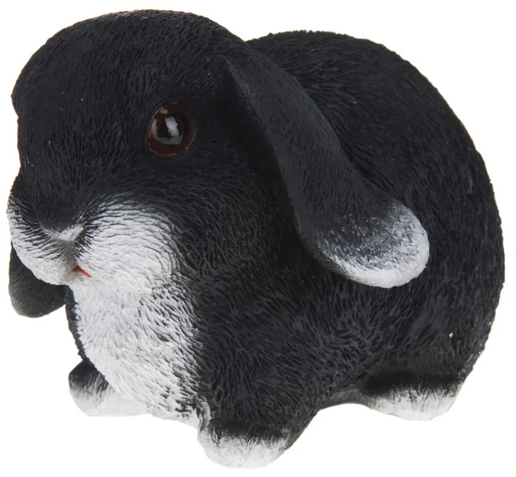 Záhradná figúrka z polyresinu Bunny, 16 cm, čierna