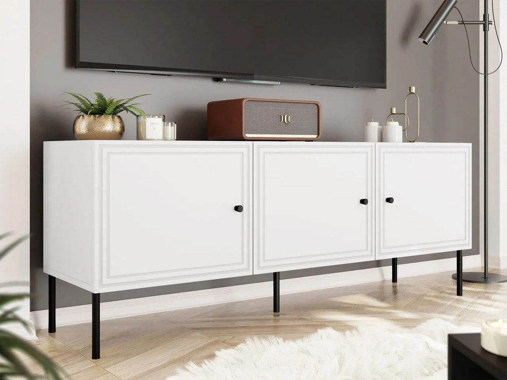 TV Stolík/Skrinka Bis 150 3D, Farby: čierna