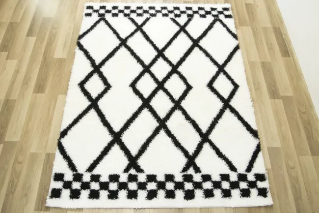 Koberec Boho 656 Romby krémový / čierný