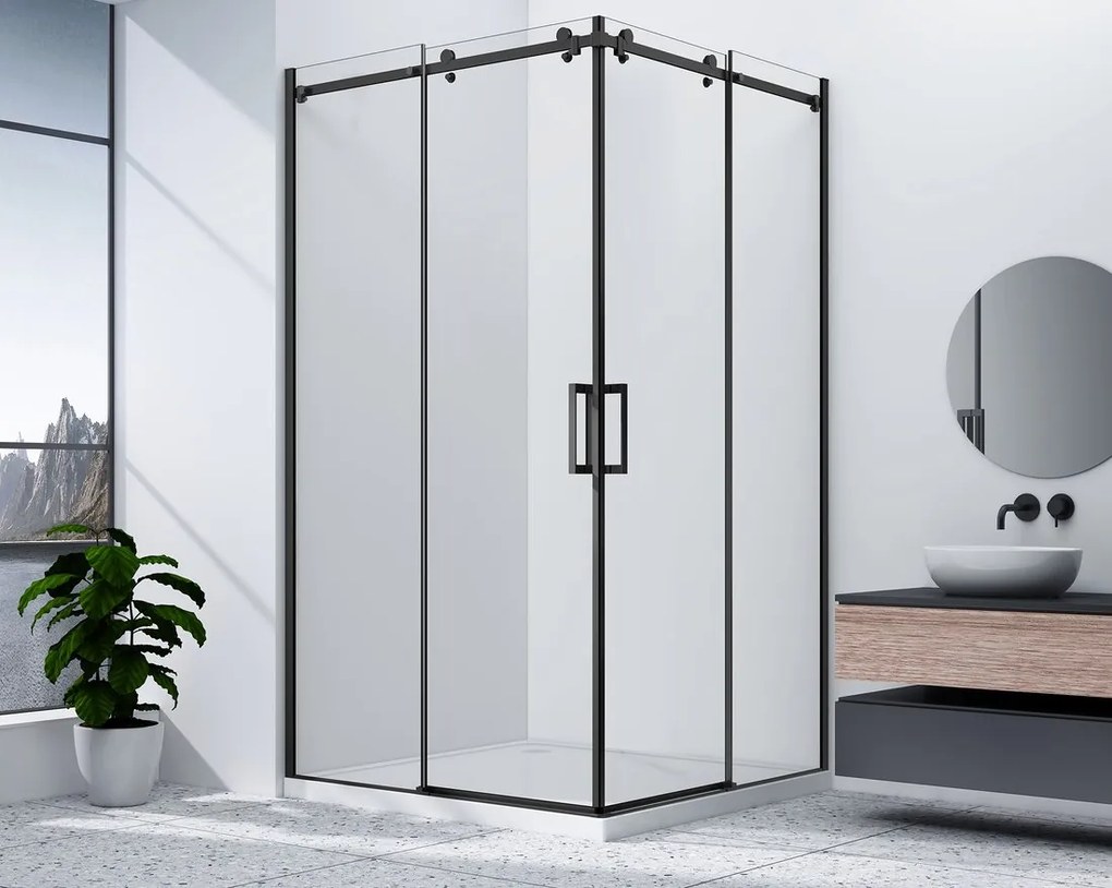 Gelco Gelco, DRAGON BLACK obdĺžniková sprchová zástena 1100x900mm L/P varianta, GD4611B-02