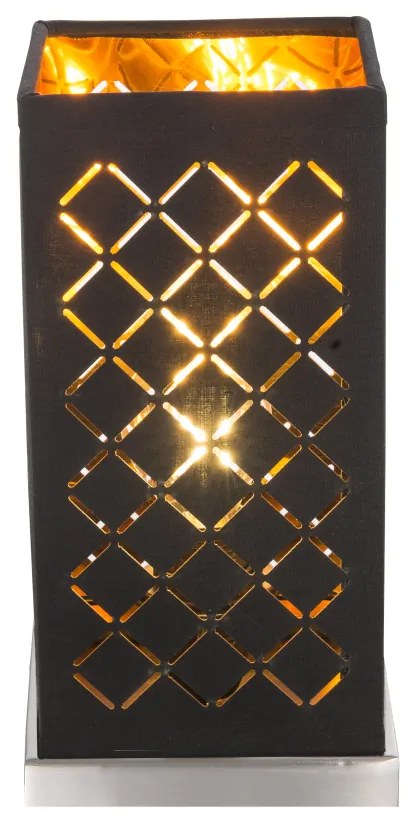 GLOBO Podlahová dizajnová lampa CLARKE, 25cm, čierno-zlatá