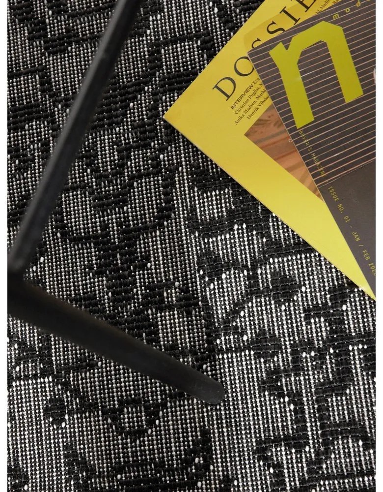 Čierno-biely okrúhly vnútorný a vonkajší koberec ø 160 cm Duet Kona – NORTHRUGS