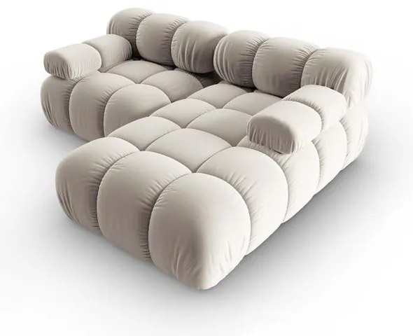 Béžová zamatová modulárna rohová pohovka (pravý roh) Bellis – Micadoni