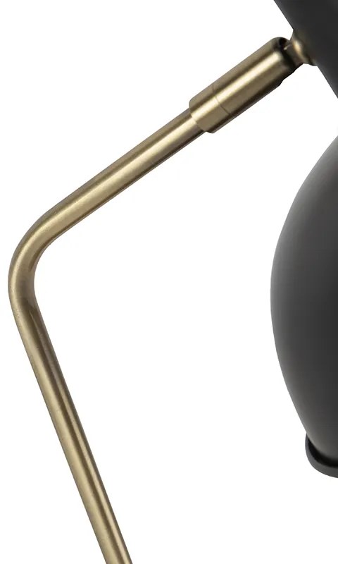 Retro stolná lampa čierna s bronzom - Milou