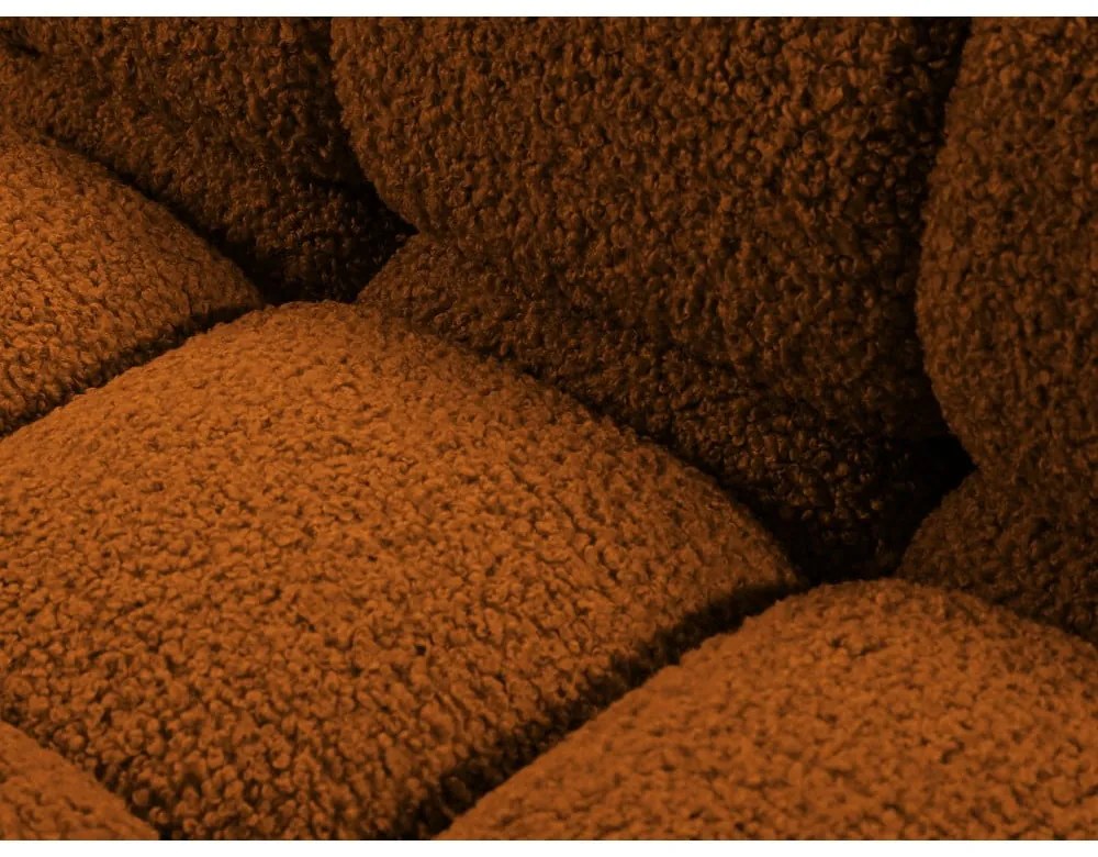 Oranžový modul pohovky z textílie bouclé (pravý roh) Bellis – Micadoni Home