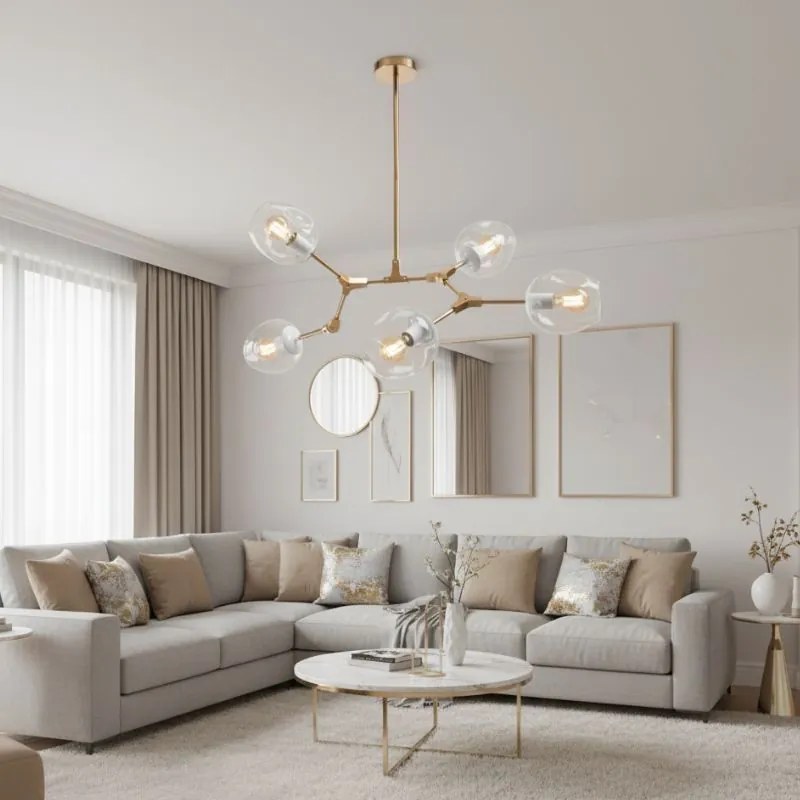 Toolight - Závesná lampa 5xE27 APP506-5C, zlatá, OSW-08555