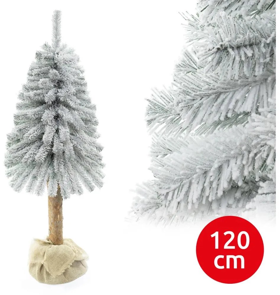 Sonic Vianočný stromček na kmeni NATURAL WITH SNOW 120 cm jedľa SC0050