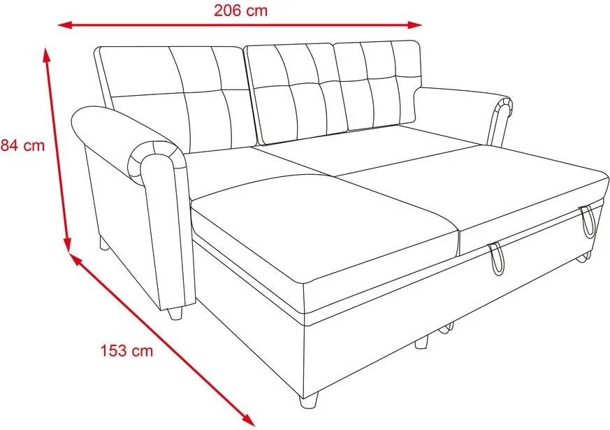 Rohová rozkladacia sedacia súprava Catini NESTA sivá