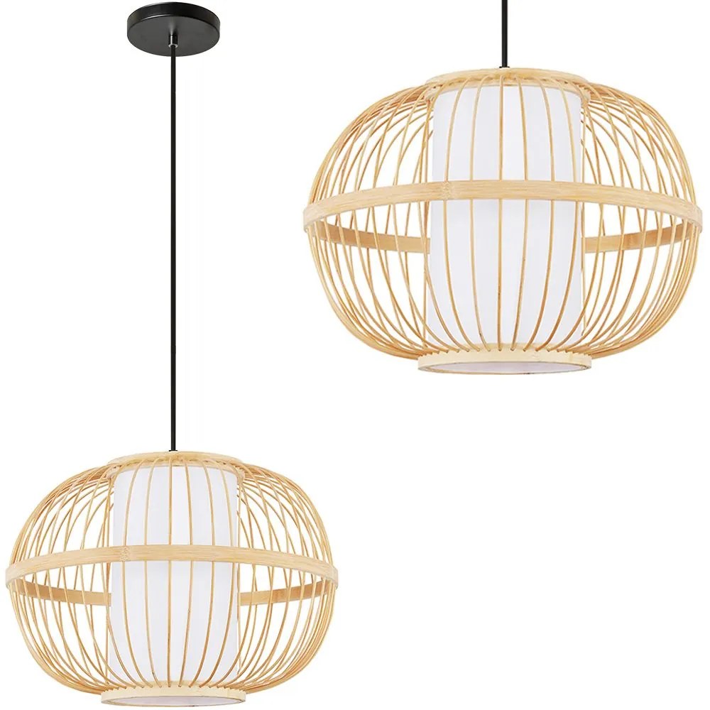 Toolight Natural, závesné stropné svietidlo 1xE27 APP1631-1CP, prírodná hnedá, OSW-05104