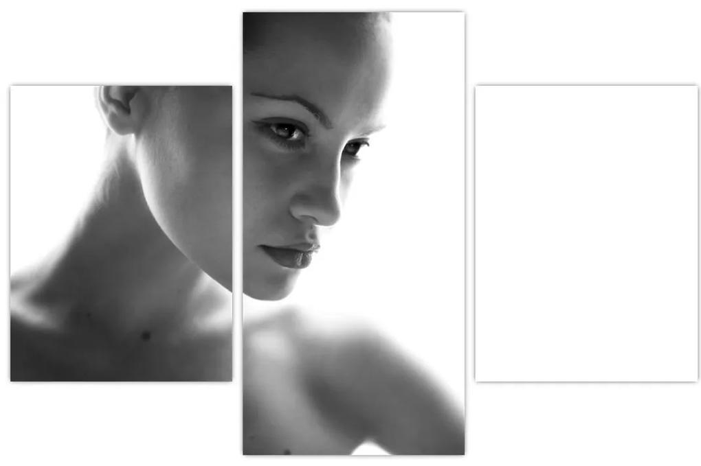 Obraz - Čiernobiely portrét ženy (90x60 cm)