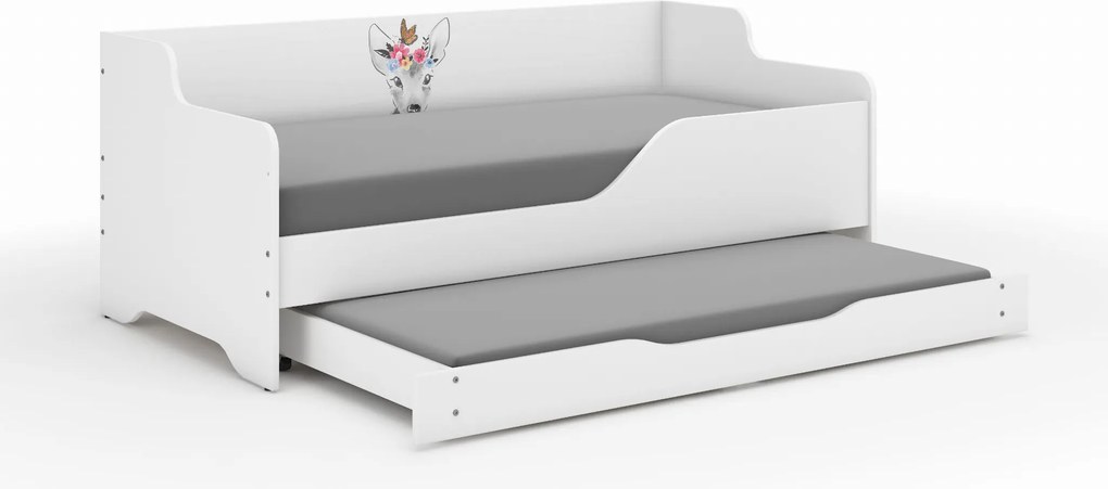 Wooden Toys Detská posteľ LILU 160x80 SARENKA S MOTÝLIKOM s funkciou spania (1)