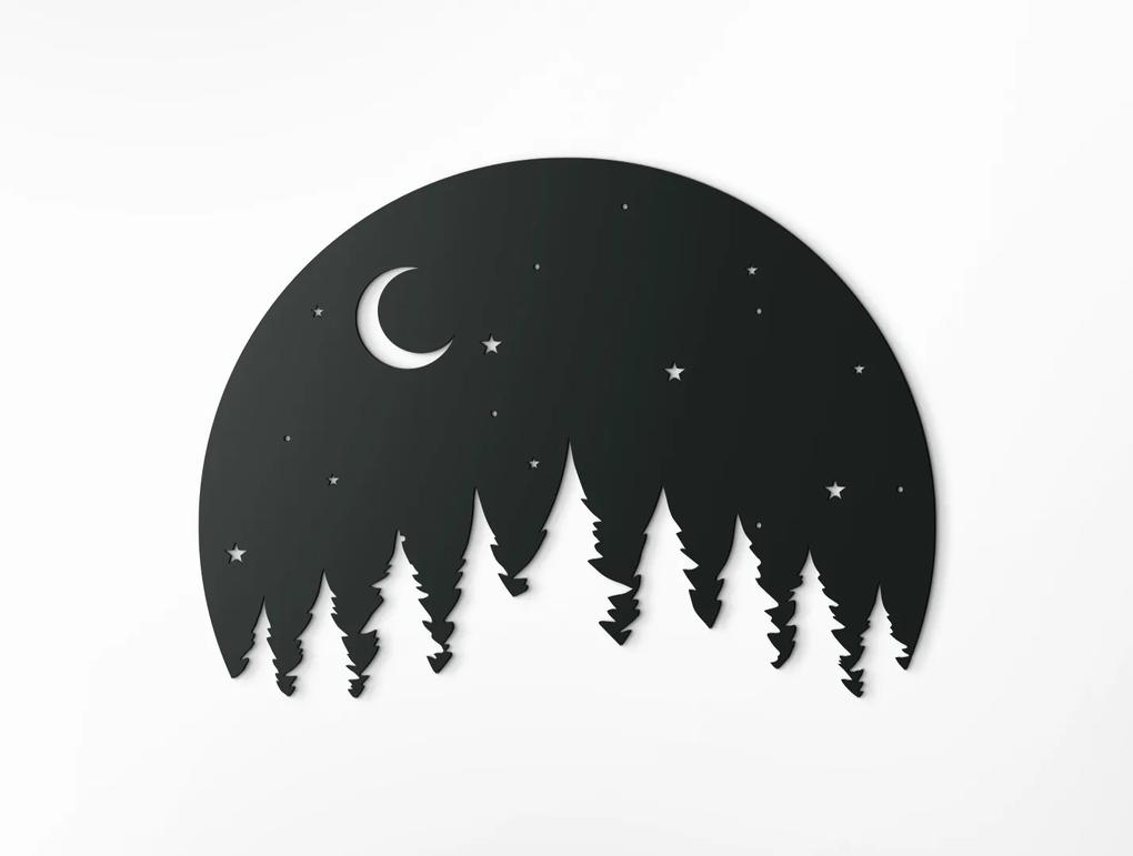 drevko Drevená nálepka Noc v lese