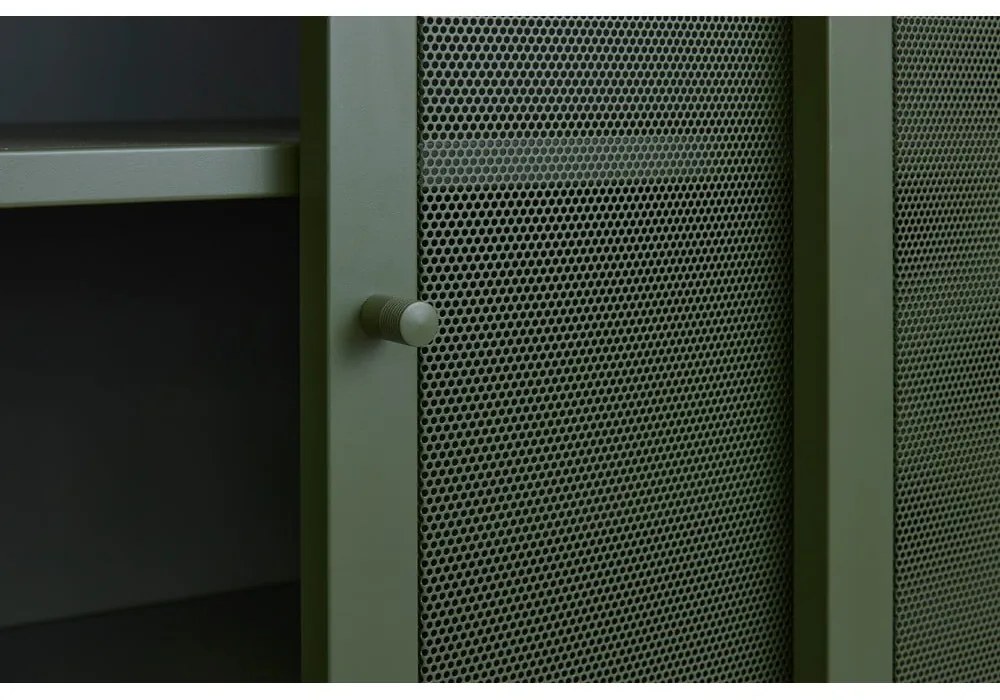 Tmavozelená kovová skrinka s posuvnými dverami 90x140x40 cm Veep – Unique Furniture