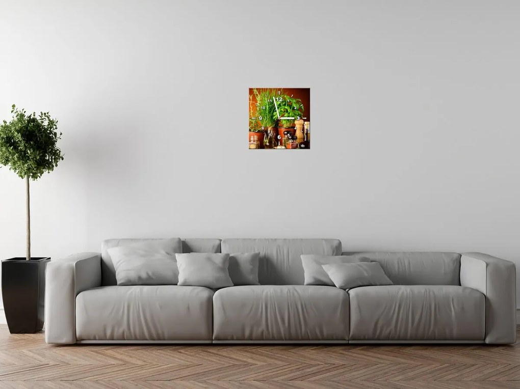 Gario Obraz s hodinami Zeleninové prísady Rozmery: 30 x 30 cm