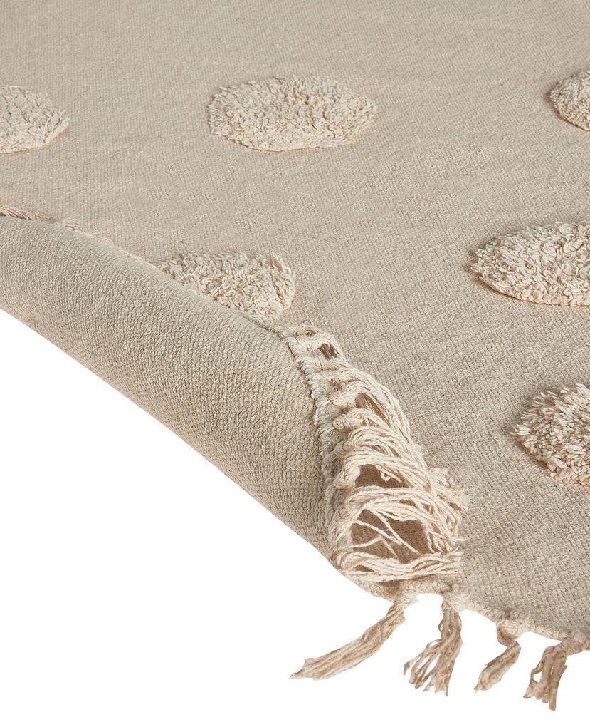 Okrúhly bavlnený koberec ø 140 cm béžový WAHAR Beliani