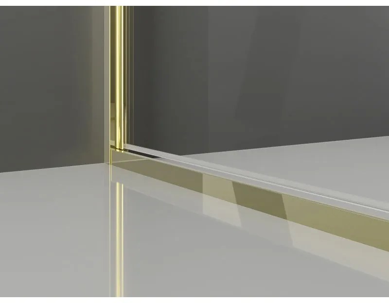 Mexen Exo, výklopný sprchový kút 90 x 80 cm, číre sklo, zlatá, 814-090-080-50-00