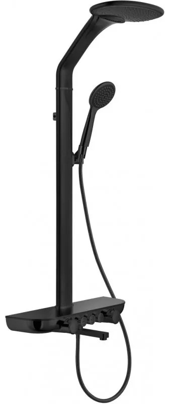 Mexen Blaze, sprchová sada s ručnou a dažďovou hlavicou, čierna, 78109-70