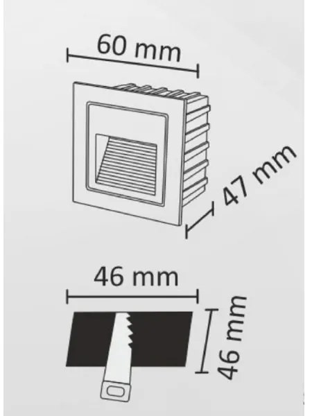 LED Vonkajšie schodiskové svietidlo Q6 LED/3W/230V IP44
