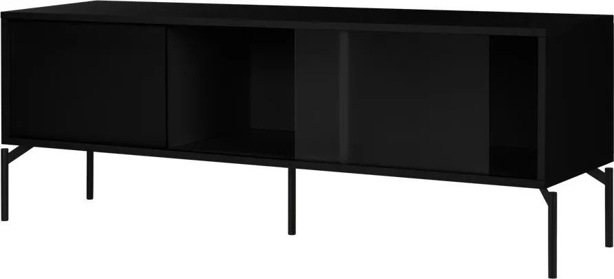 Čierny TV stolík 160x60x42 cm Met – noo.ma