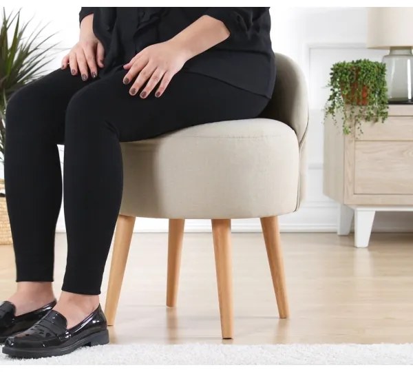 Taburet NIKI Ø 46 cm, krémový