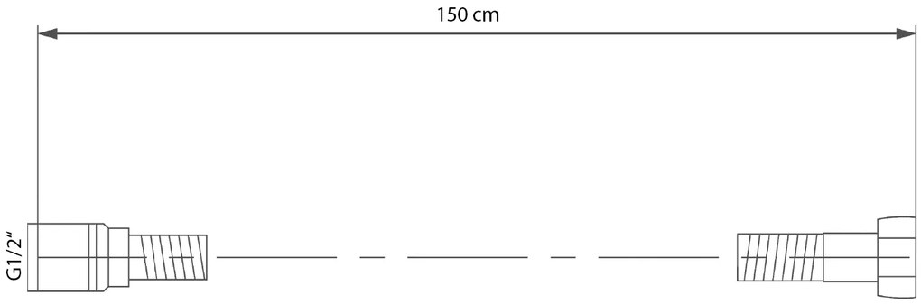 Sapho Sapho, SOFTLEX plastová sprchová hadica, hladká, 150cm, čierna, 1208-17