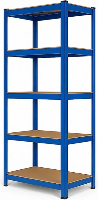 Akcia 20x Regál 180x90x40 cm lakovaný 5-policový, nosnosť 875 kg - modrý