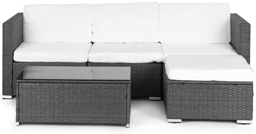 ZÁHRADNÝ SET ADRINA ŠEDÝ POHOVKA + TABURET + STÔL