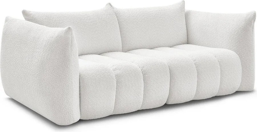 Biela pohovka z textílie buklé 234 cm Azra – Bobochic Paris