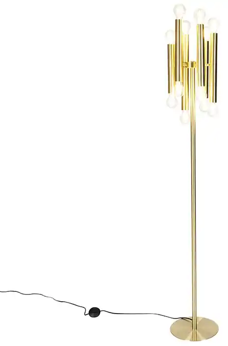Vintage stojaca lampa zlatá 12-svetlá -Tubi | BIANO
