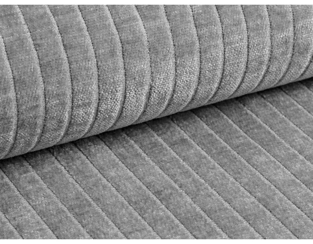 Svetlosivá menčestrová rohová pohovka (pravý roh/s leňoškou) Bergamo – Cosmopolitan Design